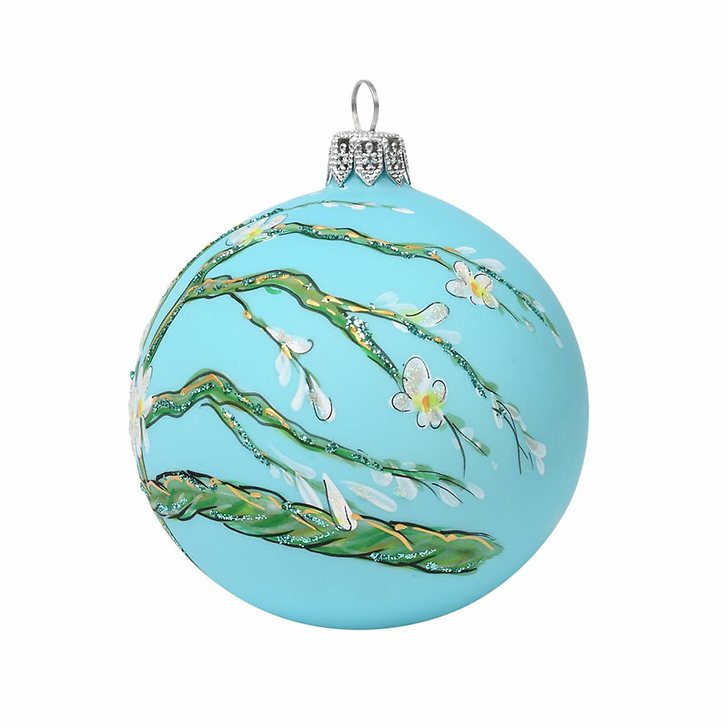 Boule de Noël à paillettes Vincent van Gogh - Amandier en fleurs