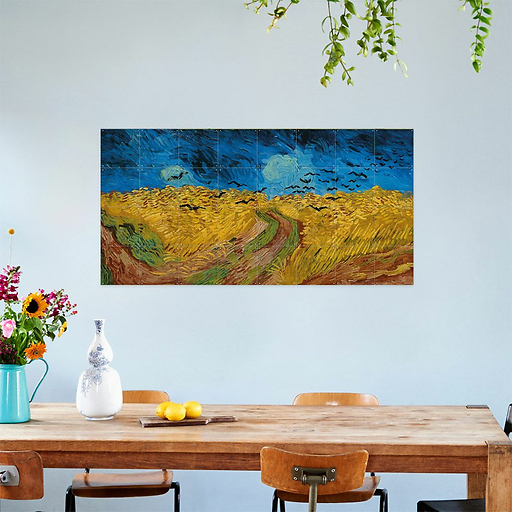 Décoration murale Vincent van Gogh - Champ de blé aux corbeaux - 160x80 cm