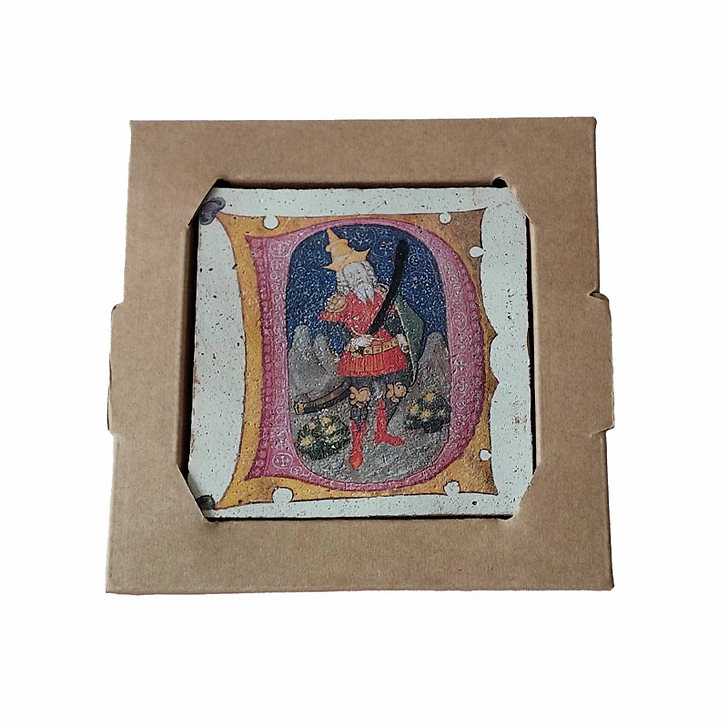 Dessous de verre en terre cuite - Bibliothèque