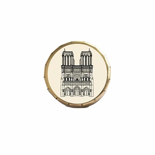 Boîte de bonbons à la menthe forte - Notre-Dame de Paris Noire sur fond doré