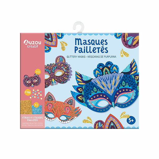 Pochette 3 masques pailletés