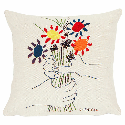 Housse de coussin Pablo Picasso - Fleurs et mains 45x45cm