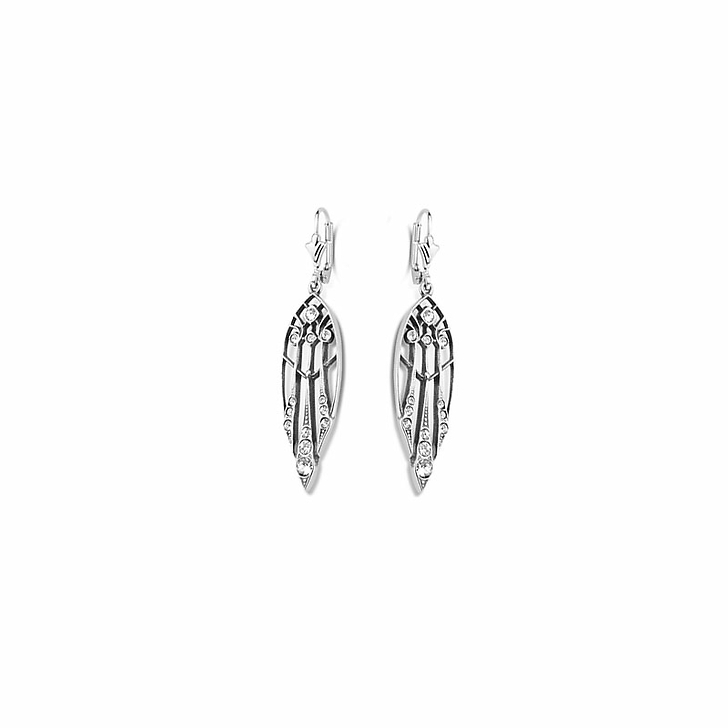 Boucles d'oreilles Art Nouveau Plume