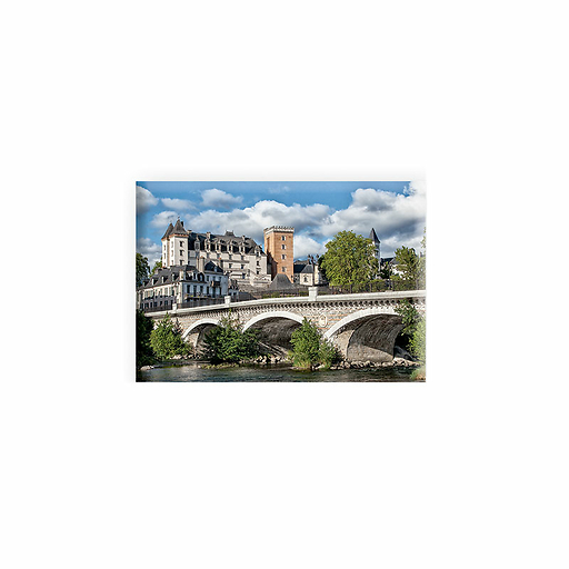 Magnet - Vue du château de Pau depuis le pont surmontant le cours d'eau
