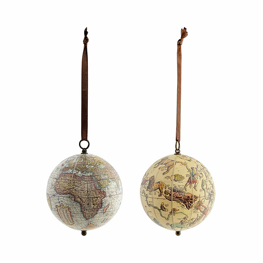 2 Mini-globes Earth / Heaven