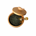 Tea Scoop "Short shovel" in black horn