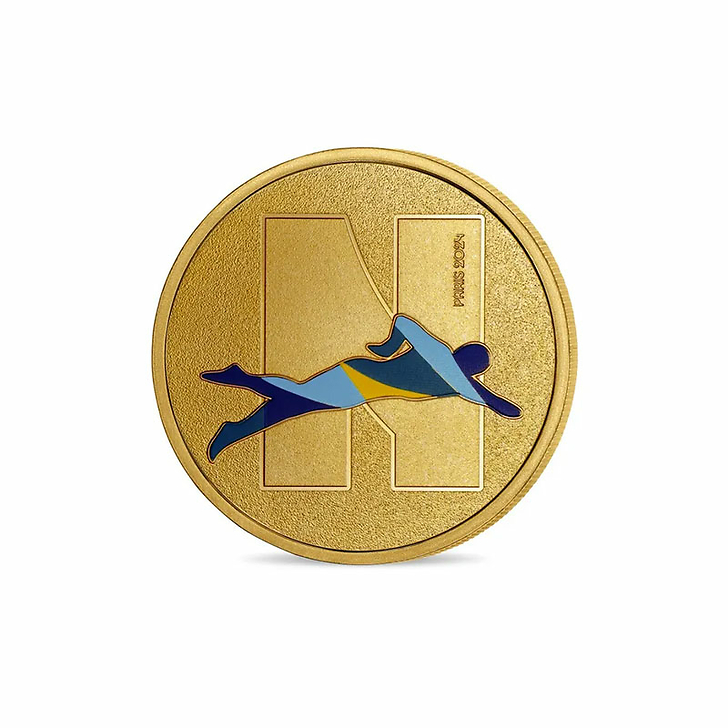 Médaillon Jeux Olympiques et Paralympiques de Paris 2024 - Alphabet Sport N - Para natation