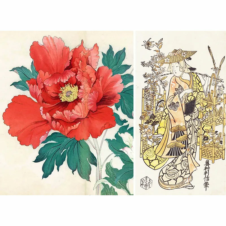 Roses, pivoines et iris par les grands maîtres de l'estampe japonaise