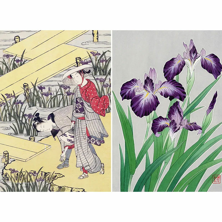 Roses, pivoines et iris par les grands maîtres de l'estampe japonaise