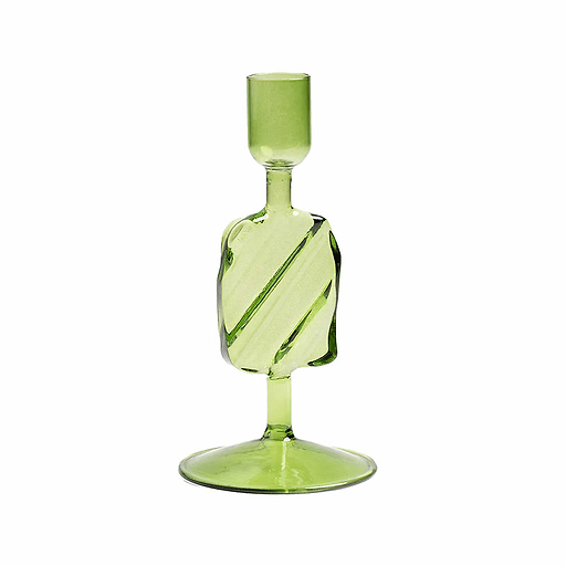 Bougeoir en verre Puddle Vert