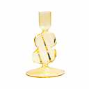 Glass Candle holder Puddle Yellow