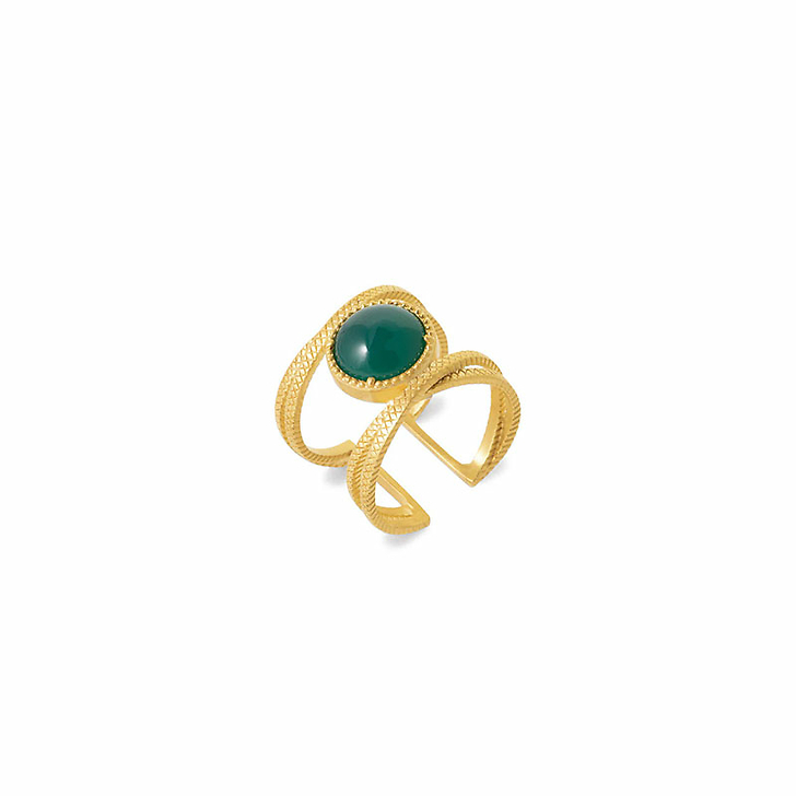 Bague Iris - Agate verte - Collection Constance