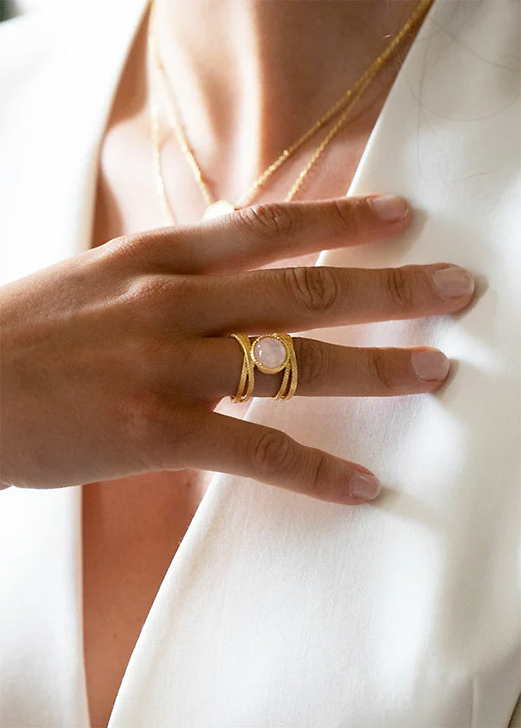 Bague Iris - Quartz rose - Collection Constance