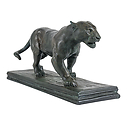 Jaguar marchant Barye - Bronze