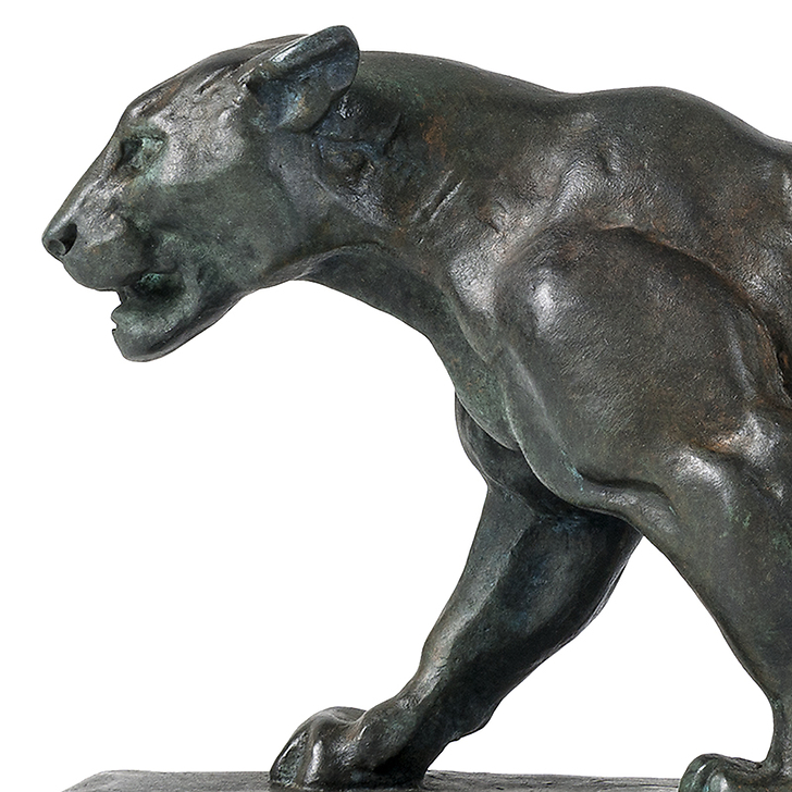 Jaguar marchant Barye - Bronze