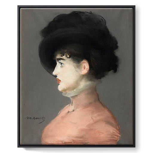 The Viennese: Portrait of Irma Brunner in a Black Hat (framed canvas)