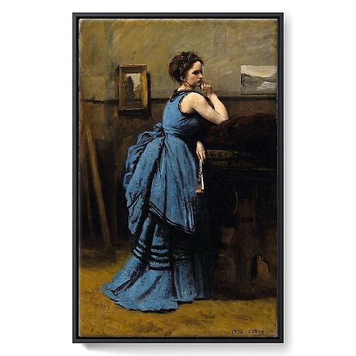 La dame en bleu (framed canvas)
