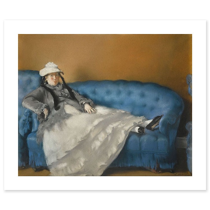 Portrait of Madame Edouard Manet on a blue sofa (art prints)