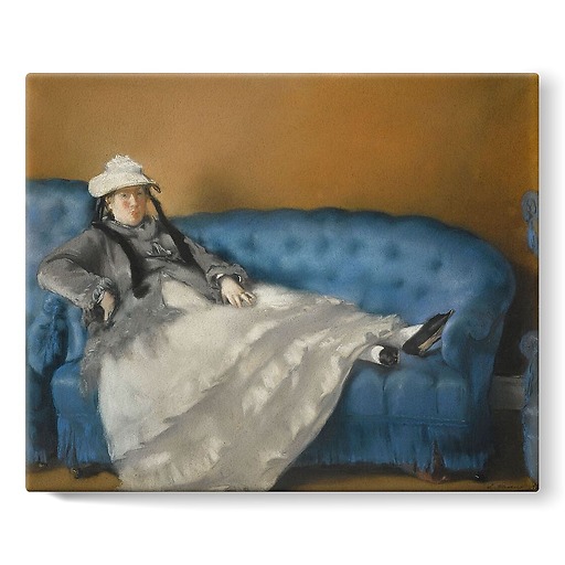 Portrait of Madame Edouard Manet on a blue sofa (stretched canvas)