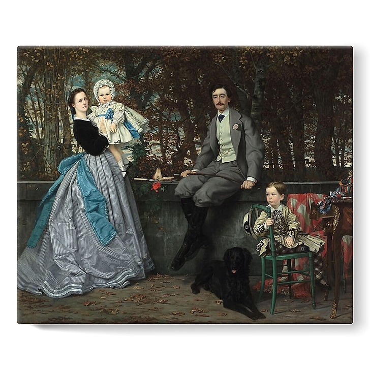 Portrait of the Marquis and Marchioness of Miramon and their children (stretched canvas)