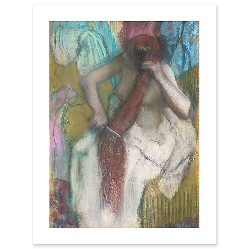 Woman combing her hair (art prints)