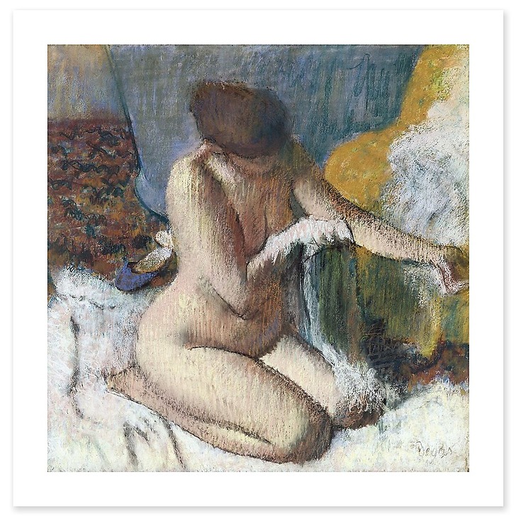 La sortie du bain ou Femme s'essuyant le bras gauche (affiches d'art)