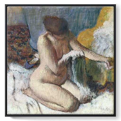 The exit from the bath or Woman wiping her left arm (framed canvas)