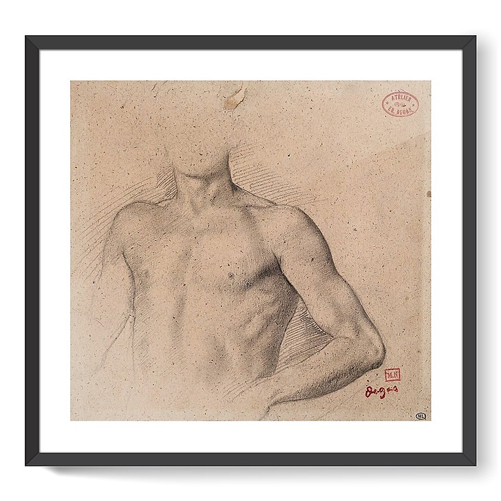 Buste de jeune homme nu (affiches d'art encadrées)