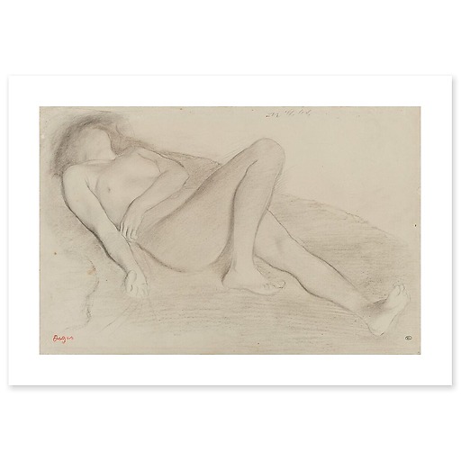 Naked woman, lying on her back (art prints)