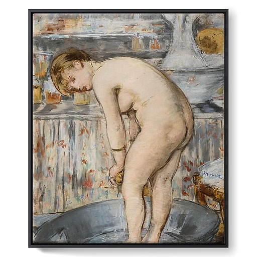 Woman in a tub (framed canvas)