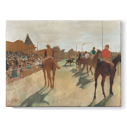 Race Horses in front of the Stands or The Parade (stretched canvas)