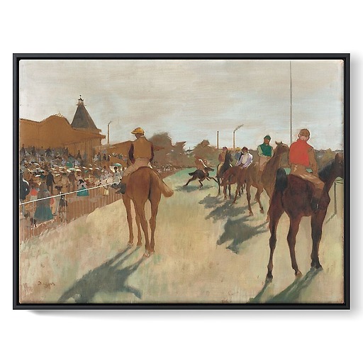 Race Horses in front of the Stands or The Parade (framed canvas)