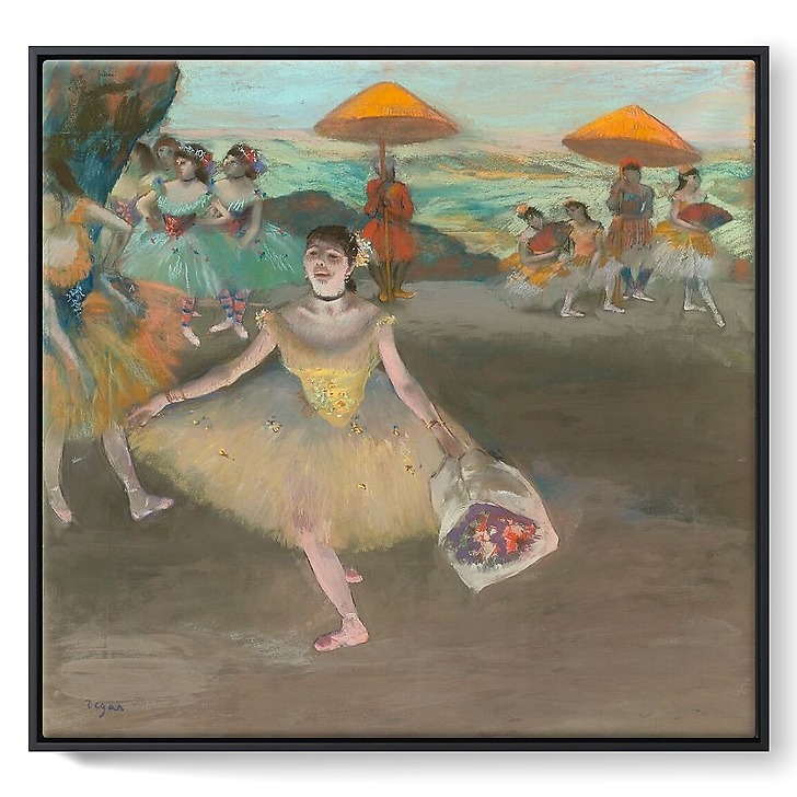 Danseuse au bouquet, saluant sur la scène (toiles encadrées)