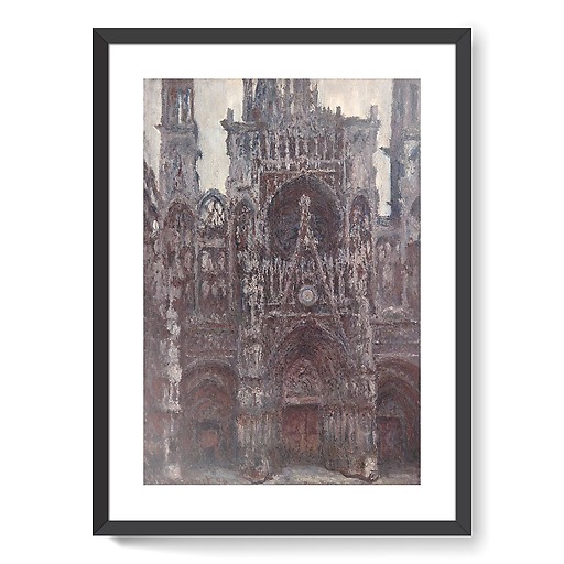 Cathédrale de Rouen, le portail vue de face, harmonie brune (affiches d'art encadrées)