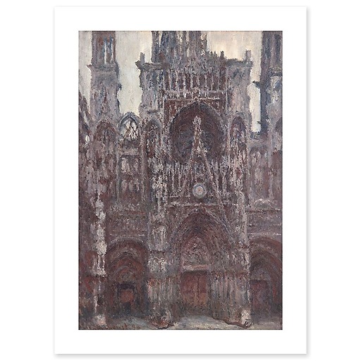 Cathédrale de Rouen, le portail vue de face, harmonie brune (toiles sans cadre)