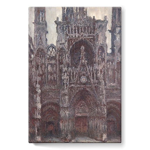 Cathédrale de Rouen, le portail vue de face, harmonie brune (toiles sur châssis)