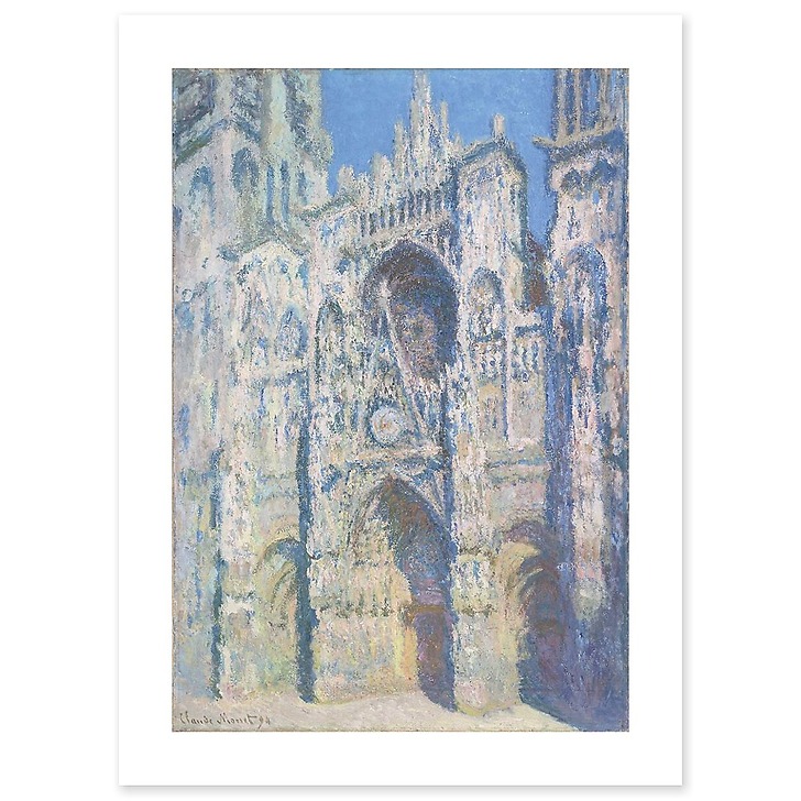 Rouen Cathedral: The Portal and the Saint-Romain Tower in Full Sun, Harmony in Blue and Gold (art prints)
