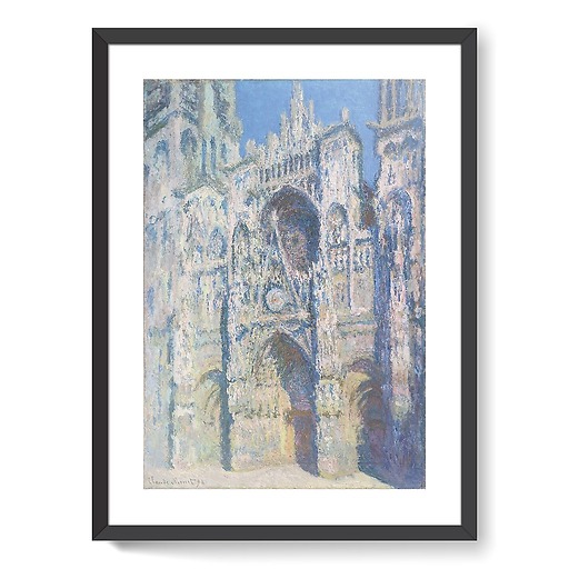 Cathédrale de Rouen, le portail et la tour Saint Romain, plein soleil, harmonie bleue et or (affiches d'art encadrées)