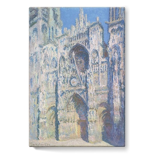 Cathédrale de Rouen, le portail et la tour Saint Romain, plein soleil, harmonie bleue et or (toiles sur châssis)