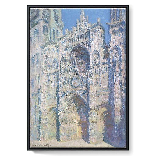 Cathédrale de Rouen, le portail et la tour Saint Romain, plein soleil, harmonie bleue et or (toiles encadrées)