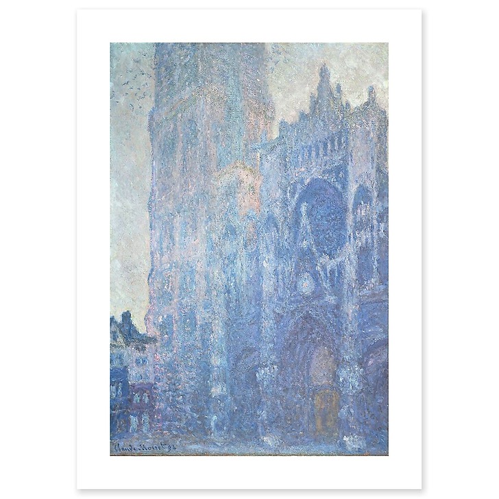 Rouen Cathedral: The gate and the Saint-Romain tower, morning effect, White harmony (art prints)