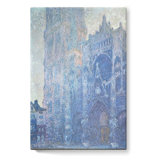 Rouen Cathedral: The gate and the Saint-Romain tower, morning effect, White harmony (stretched canvas)