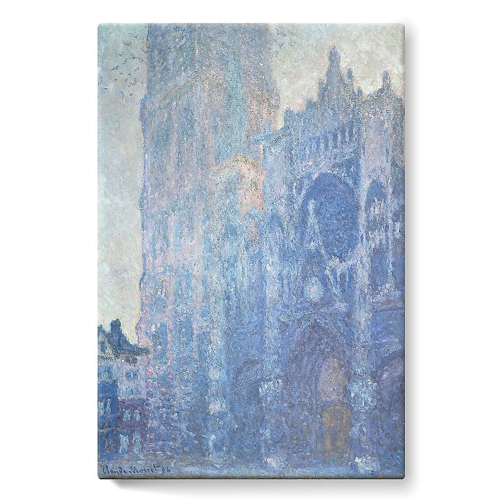 Rouen Cathedral: The gate and the Saint-Romain tower, morning effect, White harmony (stretched canvas)