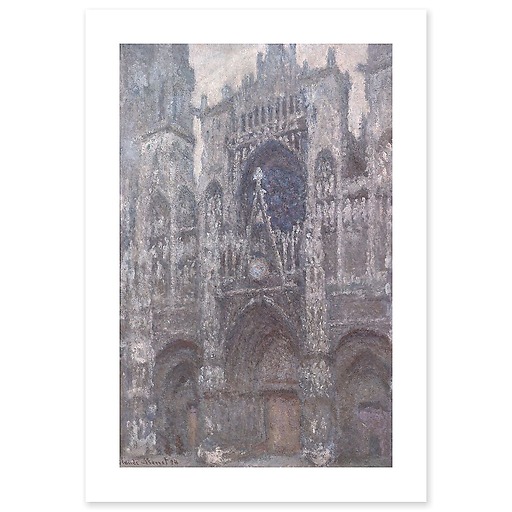 Cathédrale de Rouen, le portail, temps gris, harmonie grise (affiches d'art)