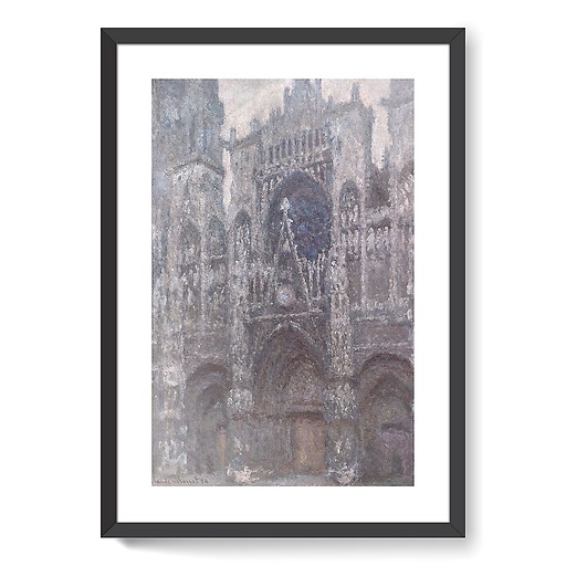 Cathédrale de Rouen, le portail, temps gris, harmonie grise (affiches d'art encadrées)