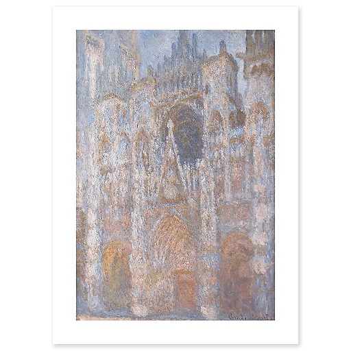 Rouen Cathedral, the gate, morning sun, Blue harmony (art prints)