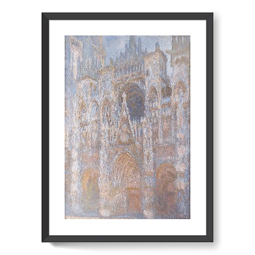 Cathédrale de Rouen, le portail, soleil matinal harmonie bleue (affiches d'art encadrées)