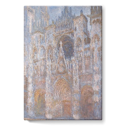 Rouen Cathedral, the gate, morning sun, Blue harmony (stretched canvas)