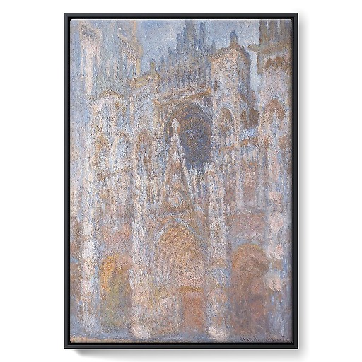 Rouen Cathedral, the gate, morning sun, Blue harmony (framed canvas)
