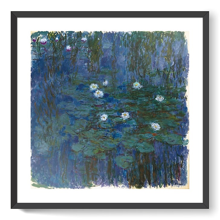 Blue water lilies (framed art prints)